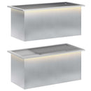 vidaXL Led-es kerti virágláda 2 db Ezüst 40 x 80 x 40 cm