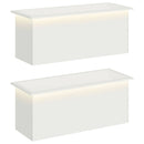 vidaXL Led-es kerti virágláda 2 db Fehér 40 x 100 x 40 cm Acél