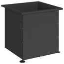 vidaXL Led-es kerti virágláda 2 db Fekete 50 x 50 x 48 cm Acél