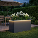 vidaXL Led-es kerti virágláda Antracit 50 x 100 x 48 cm Acél