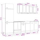 vidaXL Konyhai Egység Lyon 8 pcs Fekete Tölgy Szerelt Fa