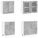 vidaXL Konyhai Egység Lyon 4 pcs Betonszürke Szerelt Fa