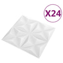 vidaXL Fali panelek 24 pcs Origami Fehér 50 x 50 cm XPS Hab