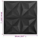 vidaXL Fali panelek 48 pcs Origami Fekete 50 x 50 cm XPS Hab