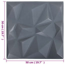 vidaXL Fali panelek 24 pcs Gyémánt Szürke 50 x 50 cm XPS Hab