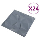 vidaXL Fali panelek 24 pcs Gyémánt Szürke 50 x 50 cm XPS Hab