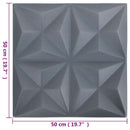 vidaXL Fali panelek 24 pcs Origami Szürke 50 x 50 cm XPS Hab