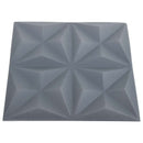 vidaXL Fali panelek 48 pcs Origami Szürke 50 x 50 cm XPS Hab