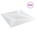 vidaXL Fali panelek 12 db 50 x 50 cm Fehér Csillag XPS Hab