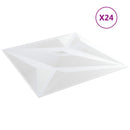 vidaXL Fali panelek 24 db 50 x 50 cm Fehér Csillag XPS Hab