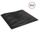 vidaXL Fali panelek 12 db 50 x 50 cm Fekete Kő XPS Hab