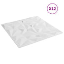 vidaXL Fali panelek 12 db 50 x 50 cm Fehér XPS Hab