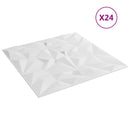vidaXL Fali panelek 24 db 50 x 50 cm Fehér XPS Hab