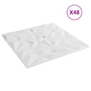 vidaXL Fali panelek 48 db 50 x 50 cm Fehér XPS Hab