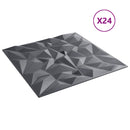 vidaXL Fali panelek 24 db 50 x 50 cm Ametiszt Szürke XPS Hab