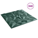 vidaXL Fali panelek 48 db 50 x 50 cm Ametiszt Zöld XPS Hab
