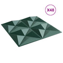 vidaXL Fali panelek 48 db 50 x 50 cm Origami Zöld XPS Hab