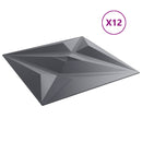 vidaXL Fali panelek 12 db 50 x 50 cm Csillag Szürke XPS Hab