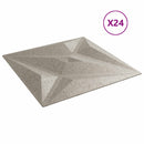 vidaXL Fali panelek Csillag 24 pcs Csillag Beton 50 x 50 cm XPS Hab