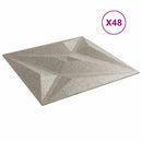 vidaXL Fali panelek Csillag 48 pcs Csillag Beton 50 x 50 cm XPS Hab