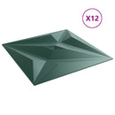 vidaXL Fali panelek Csillag 12 pcs Csillag Zöld 50 x 50 cm XPS Hab