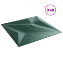 vidaXL Fali panelek 48 db 50 x 50 cm Csillag Zöld XPS Hab