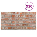 vidaXL Fali panelek 10 db 100 x 50 cm Narancssárga EPS Hab