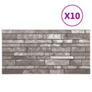 vidaXL Fali panelek 10 pcs Sötétszürke 100 x 50 cm EPS Hab