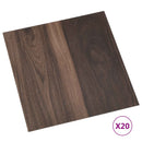 vidaXL Öntapadós Padló Panelek 30,5 x 30,5 cm 20 pcs PVC Sötét Barna