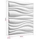 Fali panelek 12 pcs Fehér 50 x 50 cm