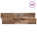 vidaXL Fali panelek 10 db Természetes 56 x 18 x 2 cm Tömör Teakfa