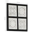 vidaXL Művészeti Dekoráció Fekete és Fehér 40 x 40 x 1,5 cm Mérnöki fa