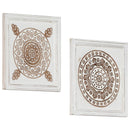vidaXL Művészeti Dekoráció 2 pcs Barna és fehér 40 x 40 x 1,5 cm