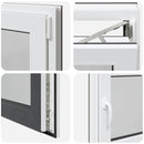 vidaXL Pinceablak RISOR 60 x 100 cm PVC és Üveg Antracitszürke