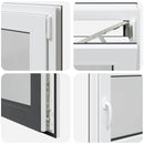 vidaXL Pinceablak RISOR 80 x 50 cm PVC és Üveg Antracitszürke