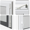 vidaXL Pinceablak RISOR 90 x 50 cm PVC és Üveg Antracitszürke