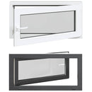 vidaXL Pinceablak RISOR 100 x 50 cm PVC és Üveg Antracitszürke