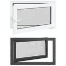 vidaXL Pinceablak RISOR 100 x 60 cm PVC és Üveg Antracitszürke