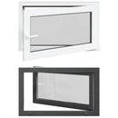 vidaXL Pinceablak RISOR 100 x 70 cm PVC és Üveg Antracitszürke