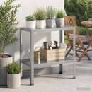 vidaXL Ültetőasztal 100 x 40 x 80 cm Horganyzott Acél Ezüst
