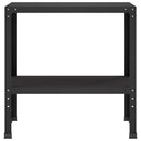 vidaXL Ültetőasztal 80 x 40 x 80 cm Porszórt acél Fekete