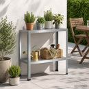 vidaXL Ültetőasztal 80 x 40 x 80 cm Horganyzott Acél Ezüst