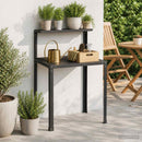 vidaXL Ültetőasztal 100 x 50 x 104 cm Porszórt acél Fekete