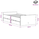 vidaXL Ágykeret Antik Fa 100 x 200 cm Szerelt Fa