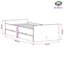vidaXL Ágykeret Antik Fa 90 x 200 cm Szerelt Fa