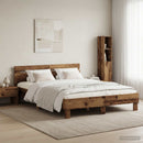 vidaXL Ágykeret Antik Fa 140 x 190 cm Szerelt Fa