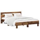 vidaXL Ágykeret Antik Fa 140 x 190 cm Szerelt Fa