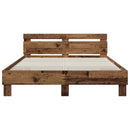 vidaXL Ágykeret Antik Fa 140 x 190 cm Szerelt Fa