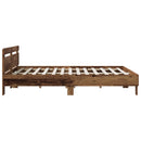 vidaXL Ágykeret Antik Fa 140 x 190 cm Szerelt Fa