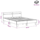 vidaXL Ágykeret Antik Fa 140 x 190 cm Szerelt Fa